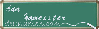 Ada Hameister Visitenkarte